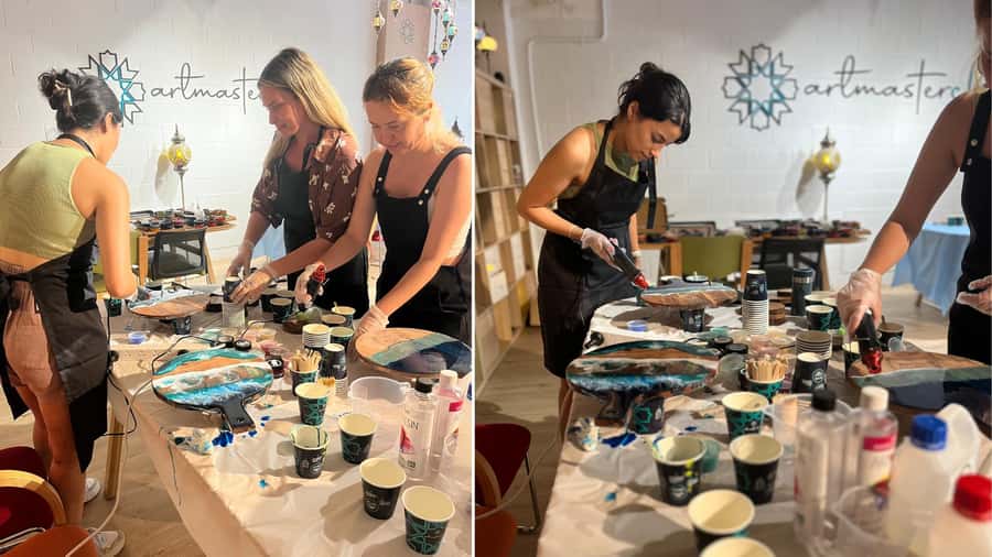 Sydney: Resin Art Classes - Cheeseboards & Coasters - What You Make: Cheeseboards, Coasters, and Other Resin Pieces