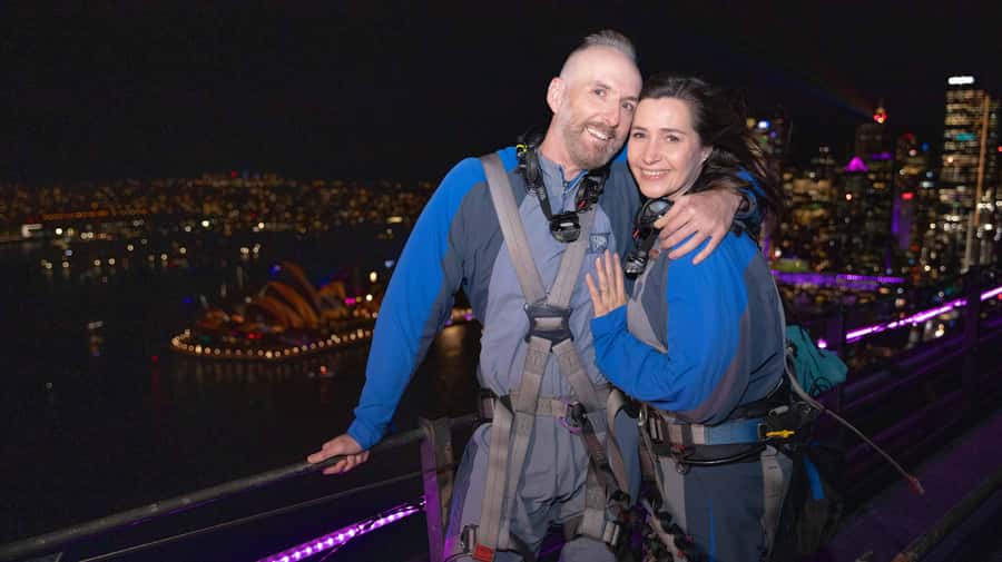 The Vivid Sydney BridgeClimb - Getting started at BridgeClimb in The Rocks: your first test is patience