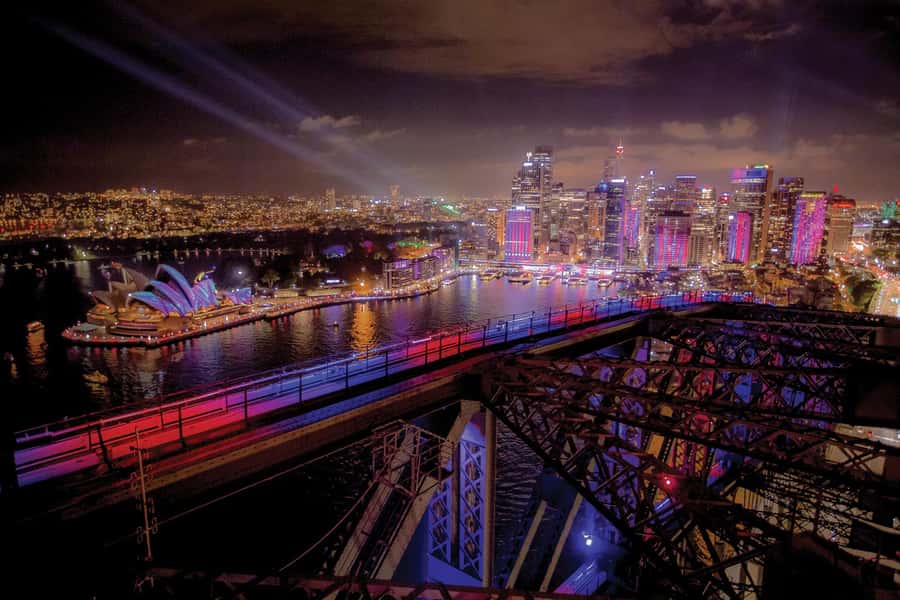 The Vivid Sydney BridgeClimb - Summit moments: Opera House, harbour lights, and the full rotation